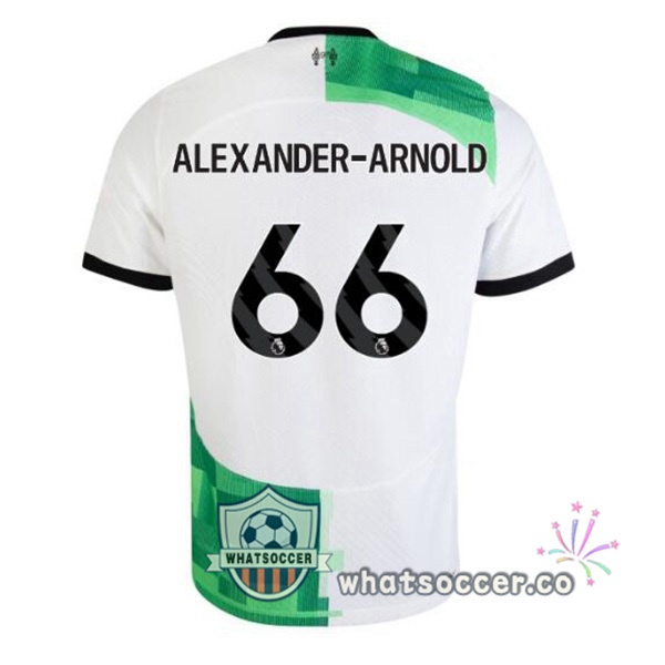 FC Liverpool (ALEXANDER-ARNOLD 66) Away Soccer Jerseys White Green 2023-2024
