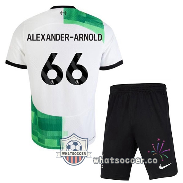 FC Liverpool (ALEXANDER-ARNOLD 66) Kids Away Soccer Jerseys White Green 2023-2024