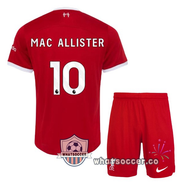 FC Liverpool (MAC ALLISTER 10) Kids Home Soccer Jerseys Red 2023-2024
