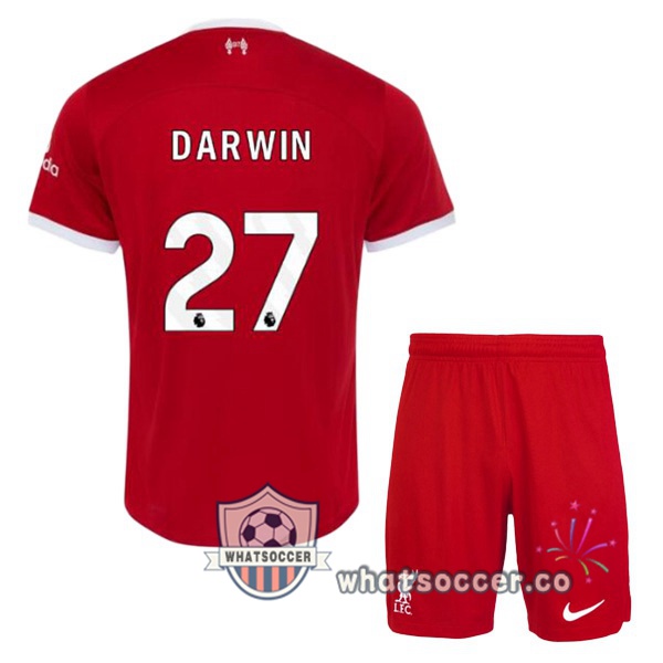 FC Liverpool (DARWIN 27) Kids Home Soccer Jerseys Red 2023-2024