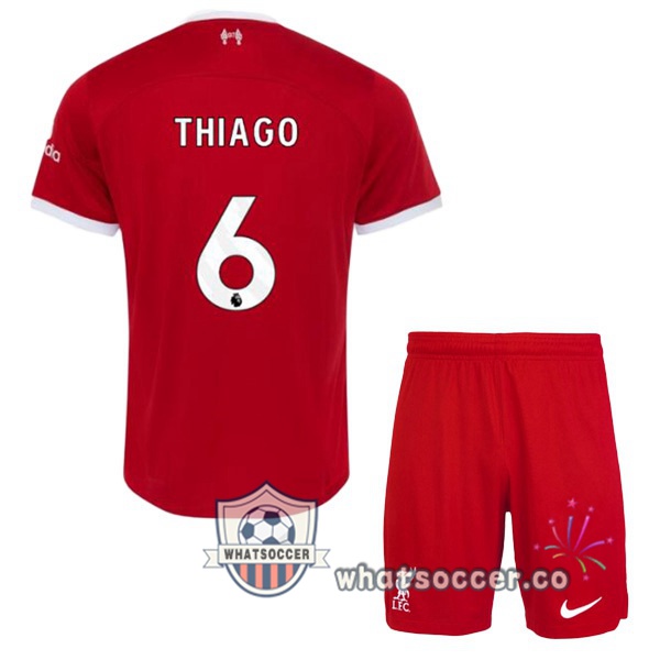 FC Liverpool (THIAGO 6) Kids Home Soccer Jerseys Red 2023-2024