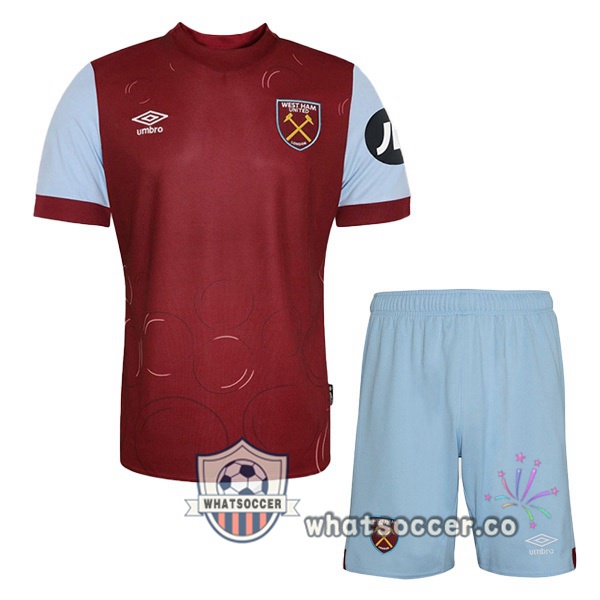West Ham Kids Home Soccer Jerseys Red 2023-2024