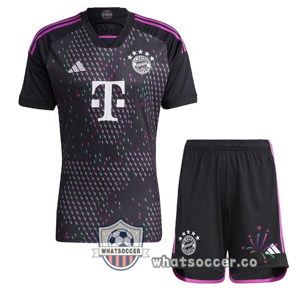 Bayern Munich Kids Away Soccer Jerseys Black 2023-2024