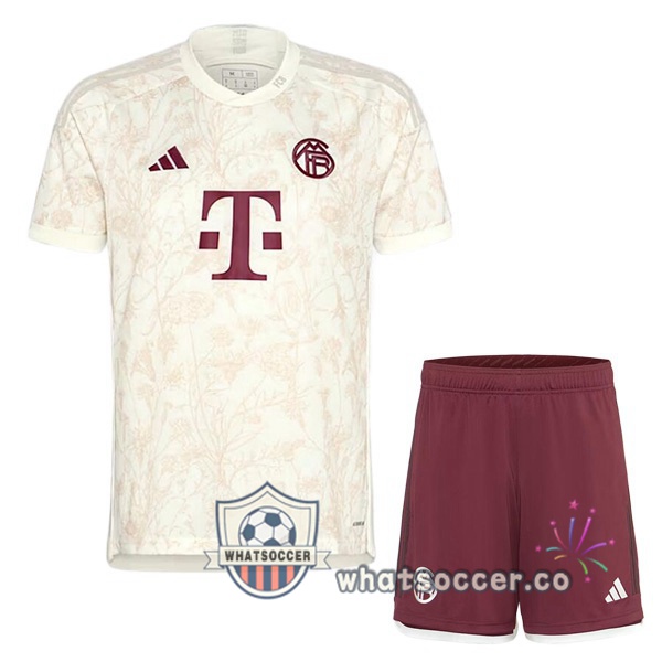 Bayern Munich Kids Third Soccer Jerseys Yellow 2023-2024