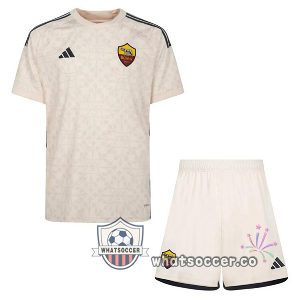 AS Roma Kids Away Soccer Jerseys Yellow 2023-2024