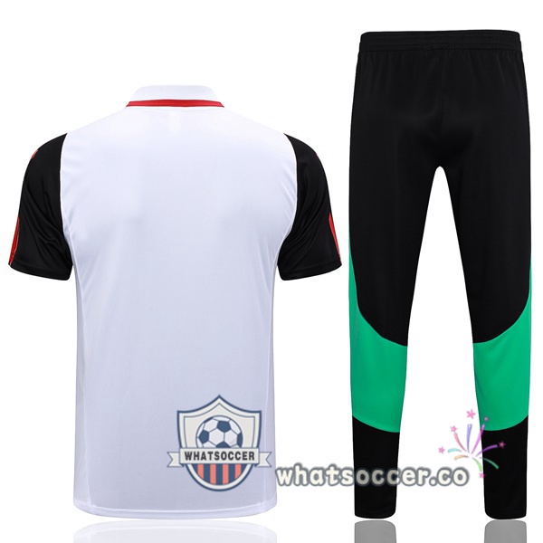 Training Polo Manchester United + Pants White 2023-2024