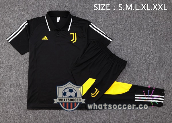 Training Polo Juventus + Pants Black 2023-2024