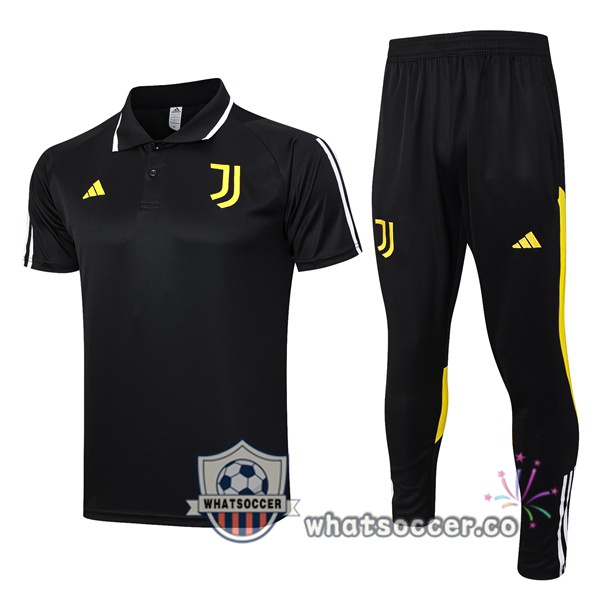 Training Polo Juventus + Pants Black 2023-2024