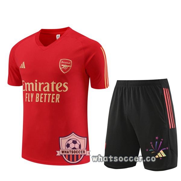 Arsenal Training T-Shirts + Shorts Red 2023-2024