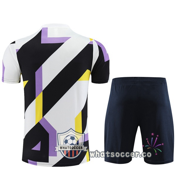 Real Madrid Training T-Shirts + Shorts White Black 2023-2024