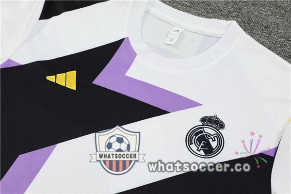 Real Madrid Training T-Shirts + Shorts White Black 2023-2024