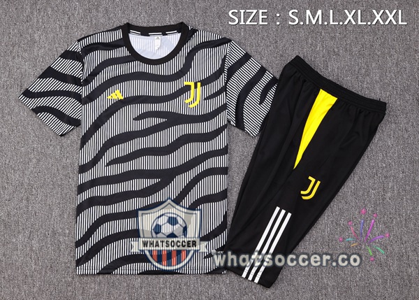 Juventus Training T-Shirts + Shorts Black 2023-2024
