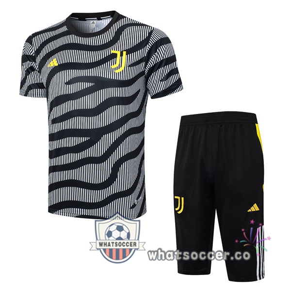 Juventus Training T-Shirts + Shorts Black 2023-2024