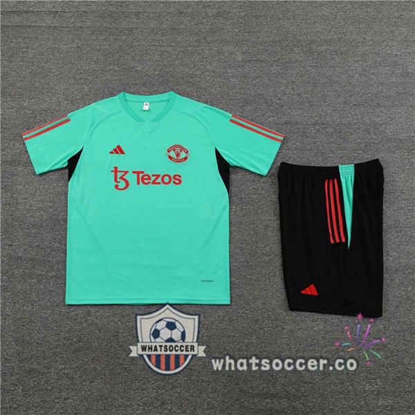 Manchester United Training T-Shirts + Shorts Green 2023-2024