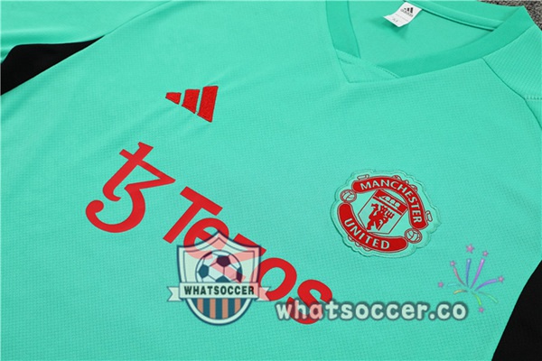 Manchester United Training T-Shirts + Shorts Green 2023-2024