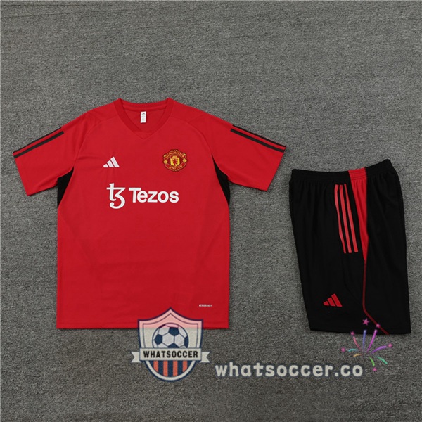 Manchester United Training T-Shirts + Shorts Red 2023-2024