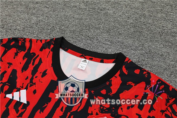 Manchester United Training T-Shirts + Shorts Black Red 2023-2024