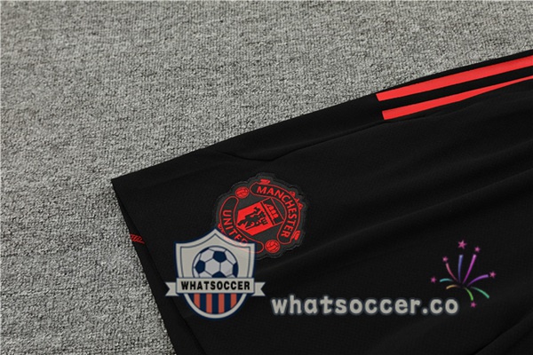 Manchester United Training T-Shirts + Shorts Black Red 2023-2024