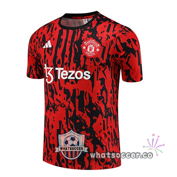 Manchester United Training T-Shirts Black Red 2023-2024