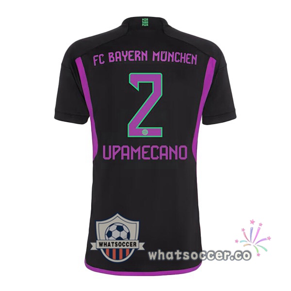Bayern Munich (Upamecano 2) Away Soccer Jerseys Black 2023-2024