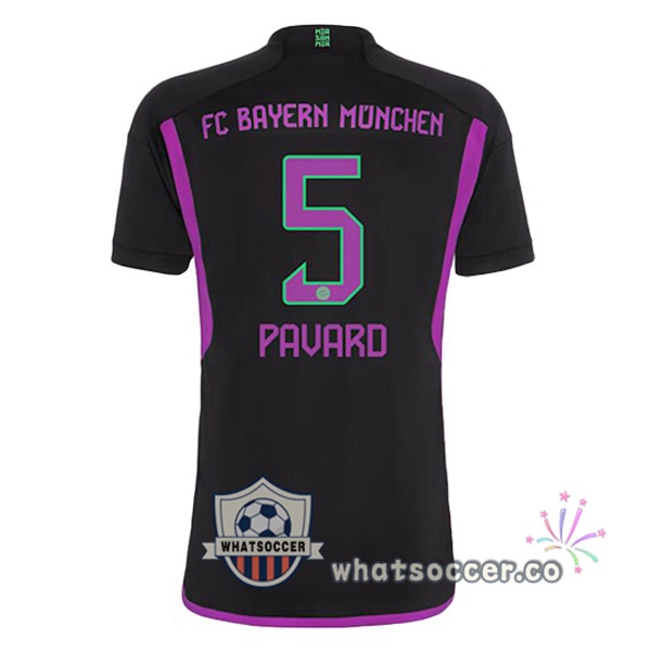 Bayern Munich (Pavard 5) Away Soccer Jerseys Black 2023-2024
