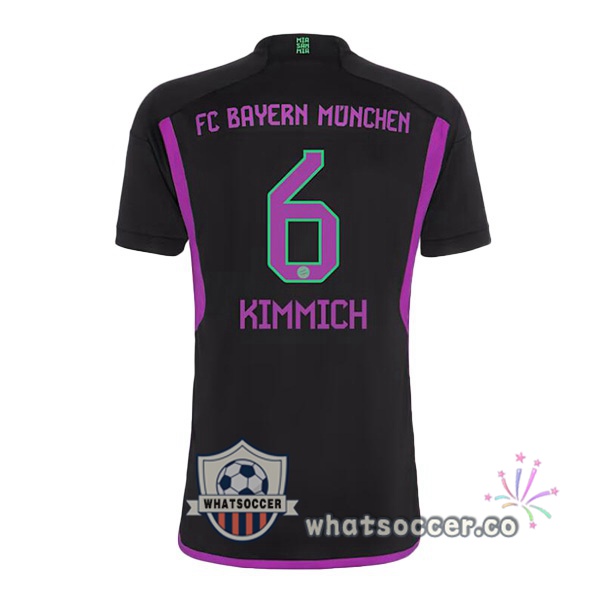 Bayern Munich (Kimmich 6) Away Soccer Jerseys Black 2023-2024