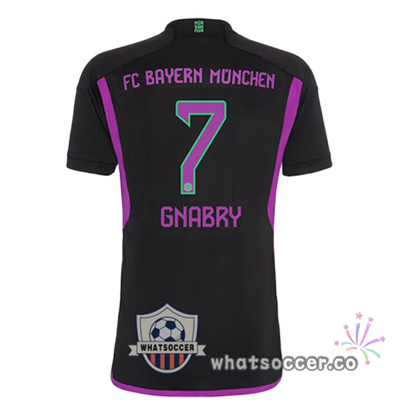 Bayern Munich (Gnabry 7) Away Soccer Jerseys Black 2023-2024