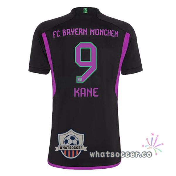 Bayern Munich (Kane 9) Away Soccer Jerseys Black 2023-2024