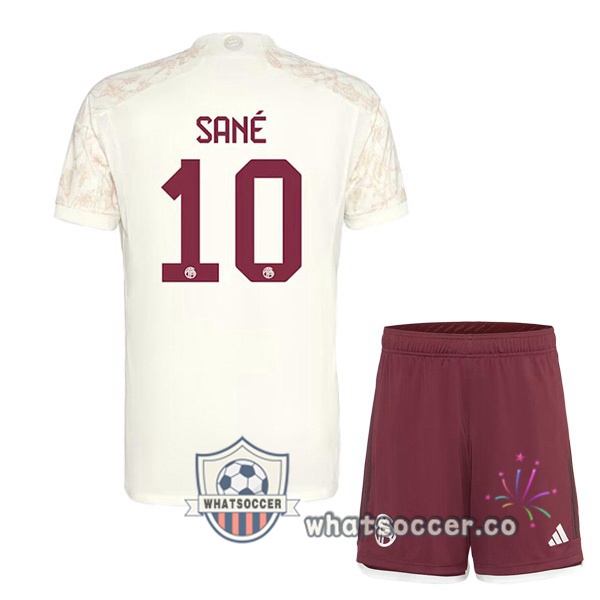 Bayern Munich (Sané 10) Kids Third Soccer Jerseys Yellow 2023-2024