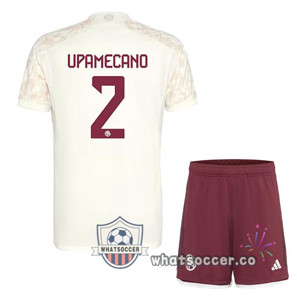 Bayern Munich (Upamecano 2) Kids Third Soccer Jerseys Yellow 2023-2024