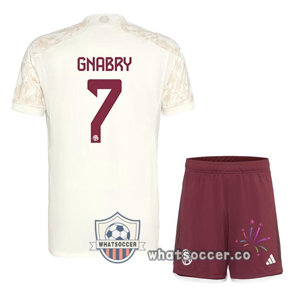 Bayern Munich (Gnabry 7) Kids Third Soccer Jerseys Yellow 2023-2024