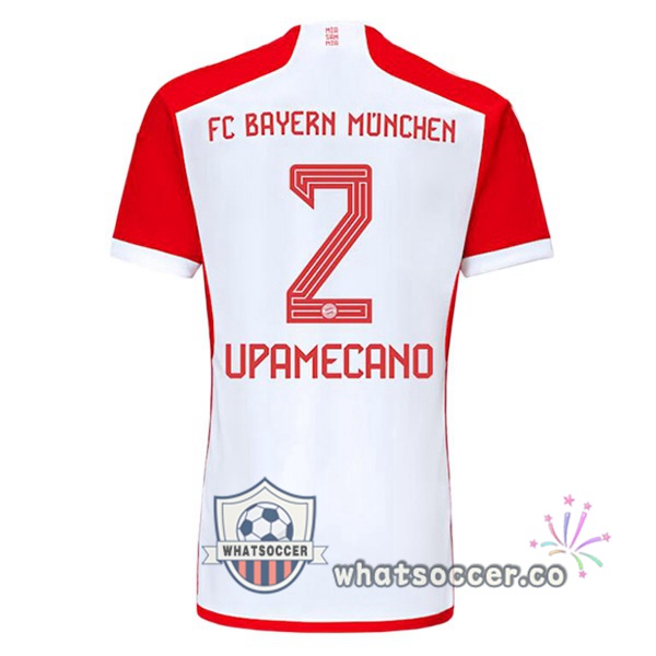 Bayern Munich (Upamecano 2) Home Soccer Jerseys White Red 2023-2024