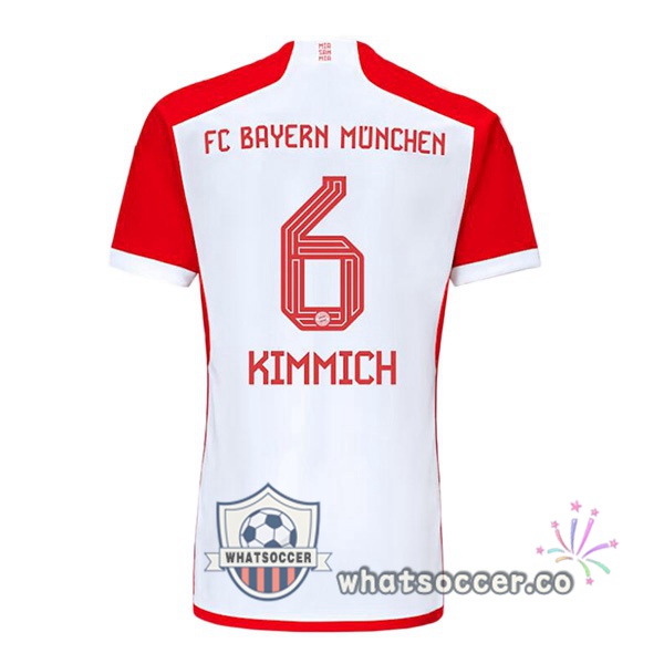 Bayern Munich (Kimmich 6) Home Soccer Jerseys White Red 2023-2024