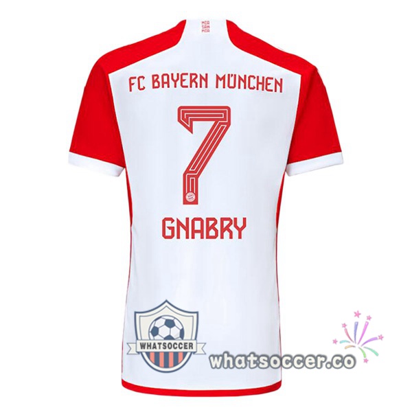 Bayern Munich (Gnabry 7) Home Soccer Jerseys White Red 2023-2024
