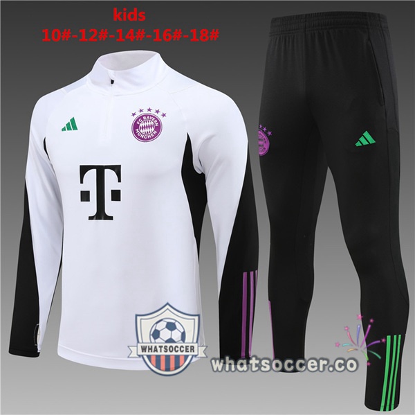 Training Jacket Bayern Munich Kids White 2023-2024