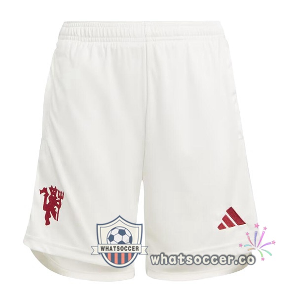 Manchester United Third Soccer Shorts White 2023-2024