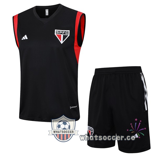 Sao Paulo FC Soccer Vest + Shorts Black 2023-2024