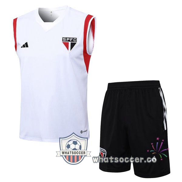 Sao Paulo FC Soccer Vest + Shorts White 2023-2024