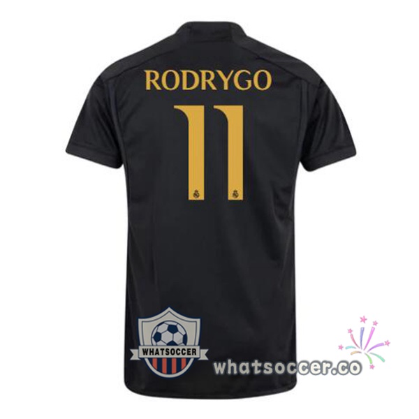 Real Madrid (Rodrygo 11) Third Soccer Jerseys Black 2023-2024