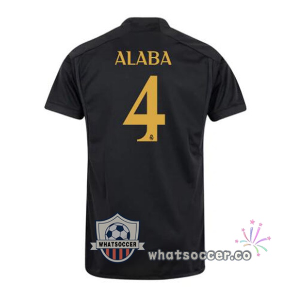 Real Madrid (Alaba 4) Third Soccer Jerseys Black 2023-2024
