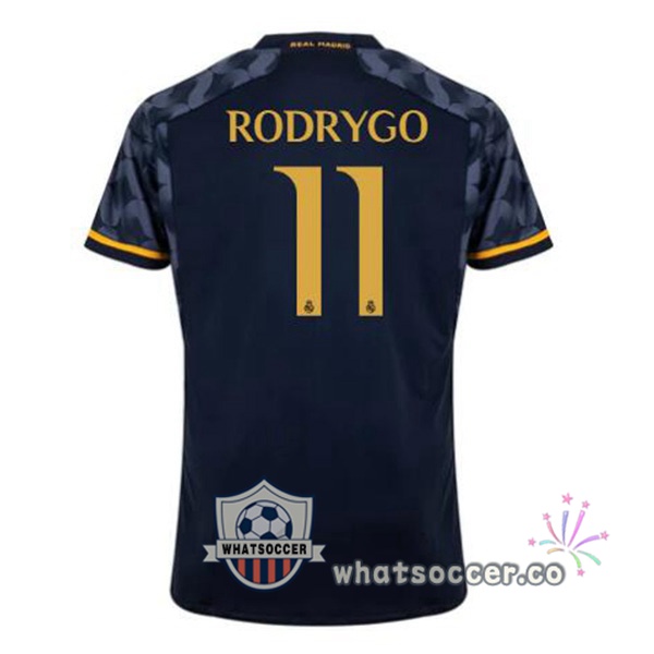 Real Madrid (Rodrygo 11) Away Soccer Jerseys Blue Royal 2023-2024