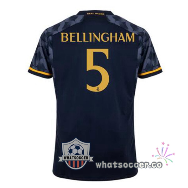 Real Madrid (Bellingham 5) Away Soccer Jerseys Blue Royal 2023-2024