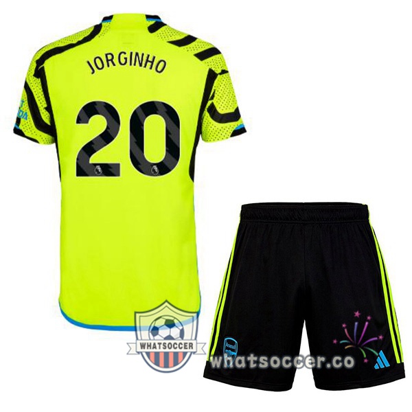 Arsenal (JORGINHO 20) Kids Away Soccer Jerseys Green 2023-2024