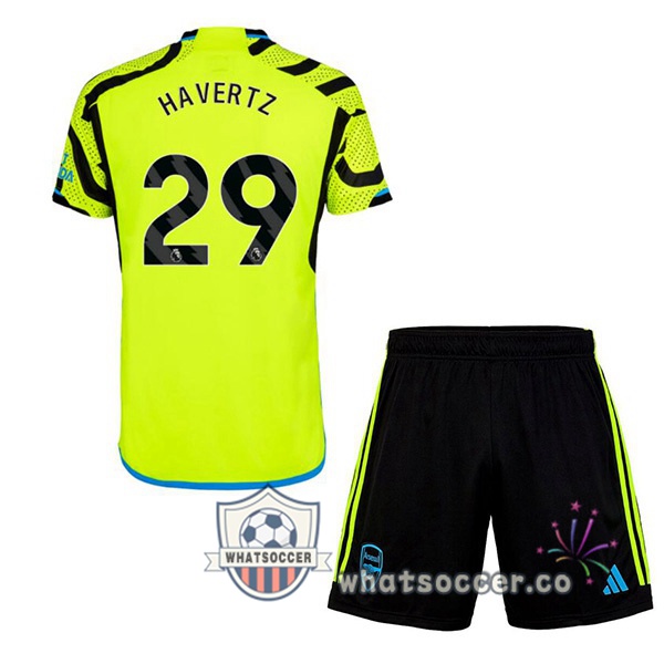 Arsenal (HAGreenZ 29) Kids Away Soccer Jerseys Green 2023-2024
