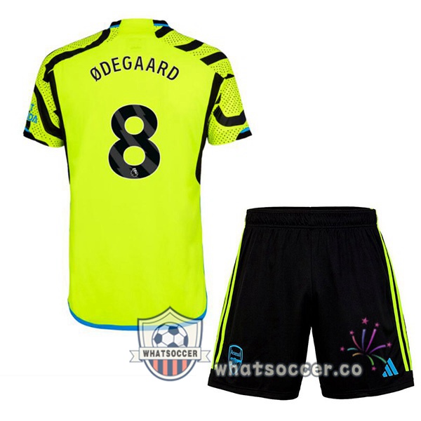 Arsenal (ØDEGAARD 8) Kids Away Soccer Jerseys Green 2023-2024