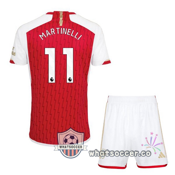 Arsenal (MARTINELLI 11) Kids Home Soccer Jerseys Red White 2023-2024