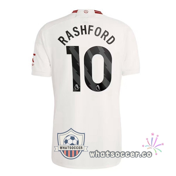 Manchester United (Rashford 10) Third Soccer Jerseys White 2023-2024