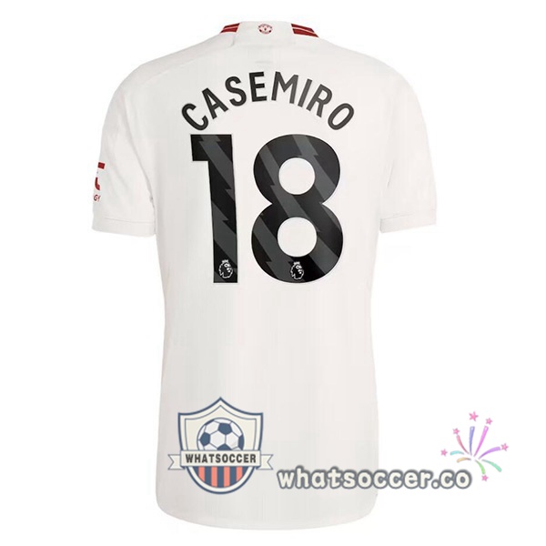 Manchester United (Casemiro 18) Third Soccer Jerseys White 2023-2024