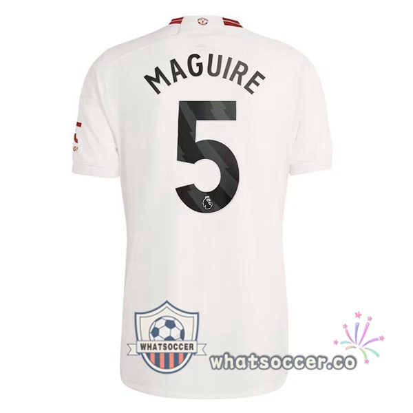 Manchester United (Maguire 5) Third Soccer Jerseys White 2023-2024