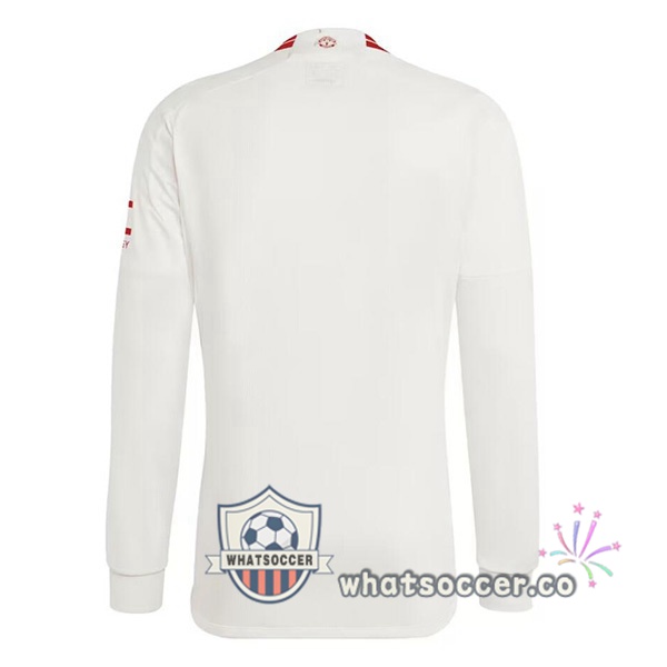 Manchester United Third Soccer Jerseys Long Sleeve White 2023-2024